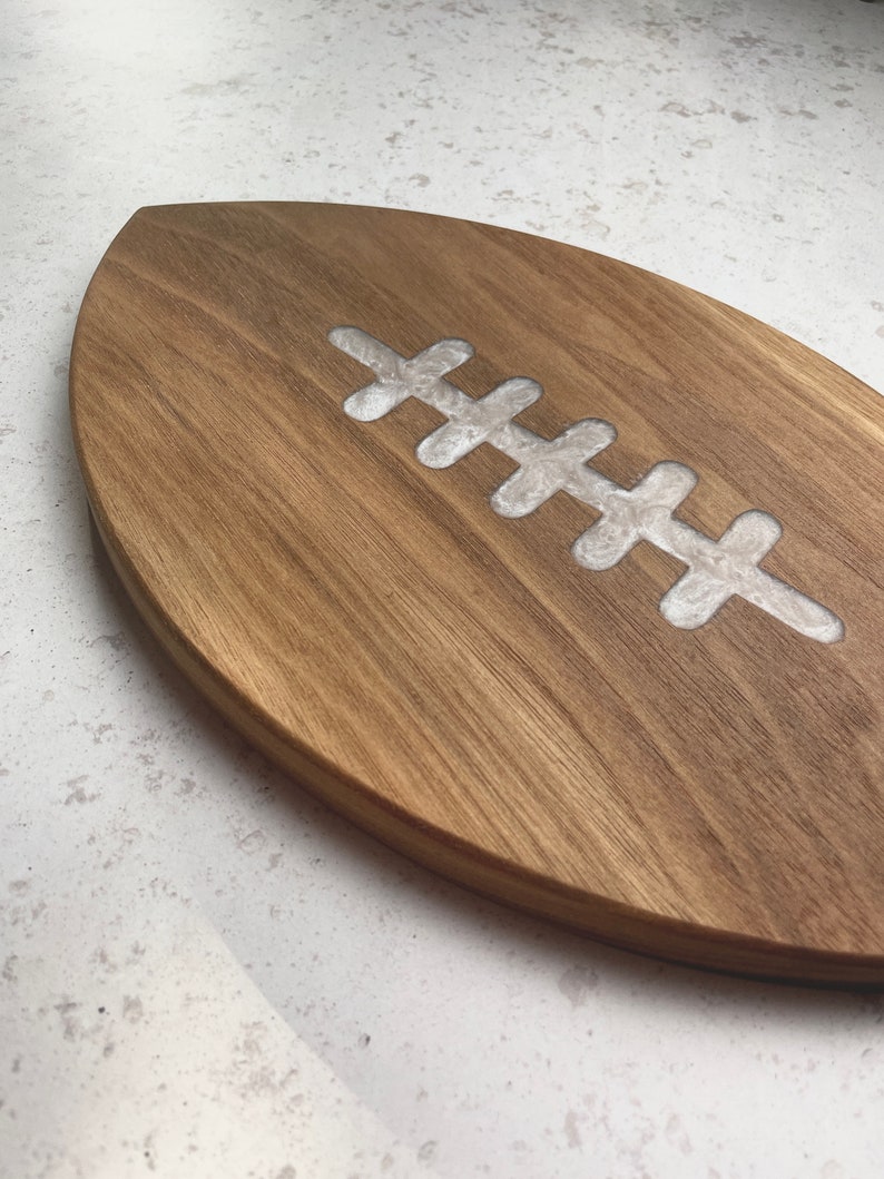 Football Charcuterie Board Black Walnut & Resin Game Day, Wedding, housewarming, holiday gift image 2