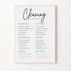Editable Cleaning List, Airbnb Cleaning Checklist, Vacation Rental Cleaning Template, Housekeeping Routine List, Printable Cleaning Tasks