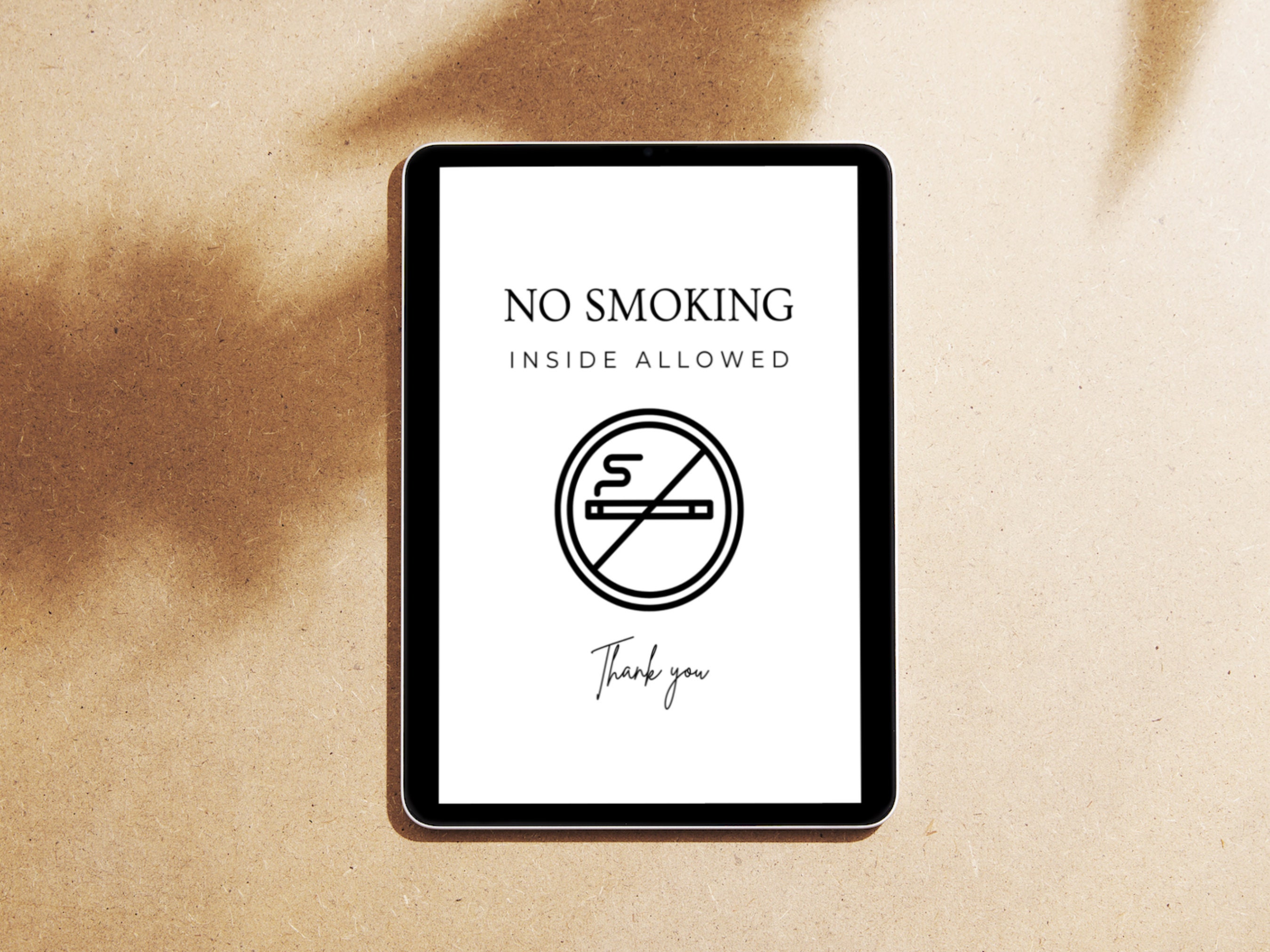 Editable No Smoking Sign Template, Printable No Smoking Sign for Airbnb