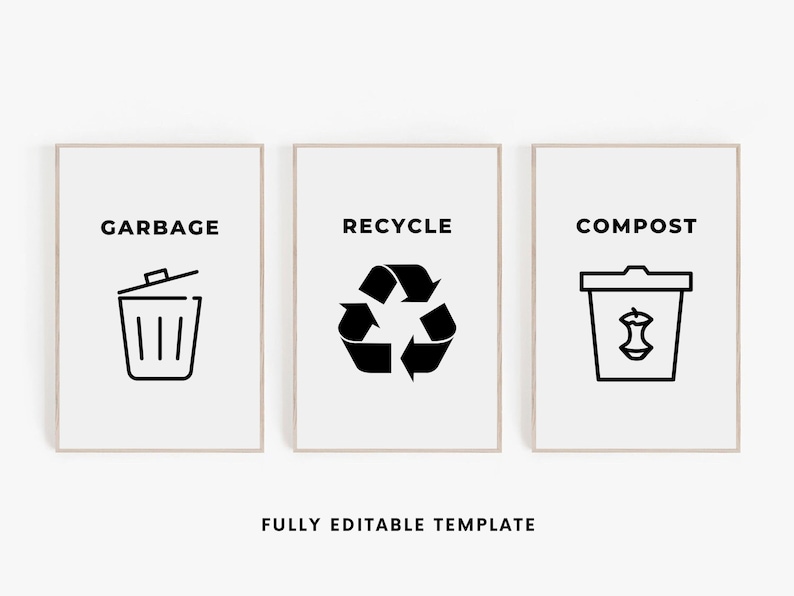 Vrbo Trashed Airbnb Trash Sign Template, Printable Recycling Signs, Editable VRBO ...