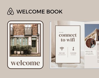 Airbnb Welcome Book Template, Vacation Rental Canva Template, VRBO Guest Book, Editable Real Estate Template, House Host Manual Guidebook