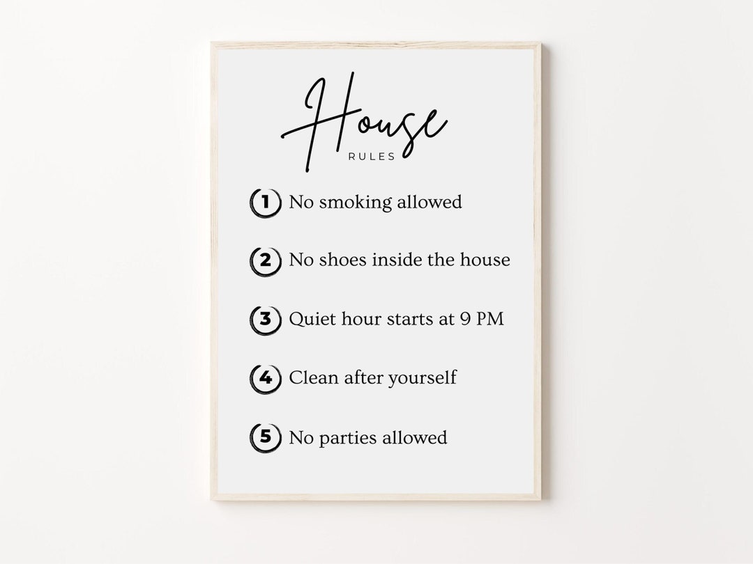 Editable House Rules Template, House Rules for Vacation Rental, Hostel