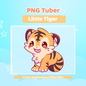 Söt tiger PNGTuber | Reaktiv bild-TTS | Röstreaktiv | Klar att använda och ladda ner för OBS Streamlabs | Chat Pet | Little | Twitch |