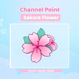 Cute Pink Sakura - Channel Point Icon - Twitch - Cherry Sakura - Streamer Setup - Flower - Pink - Pastel - Emotes