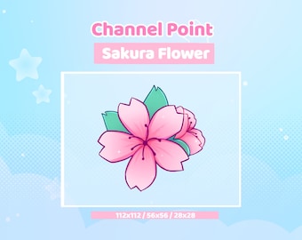 Cute Pink Sakura - Channel Point Icon - Twitch - Cherry Sakura - Streamer Setup - Flower - Pink - Pastel - Emotes