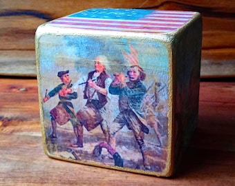 Spirit of '76 Wood Art Block - American Patriotic Decor