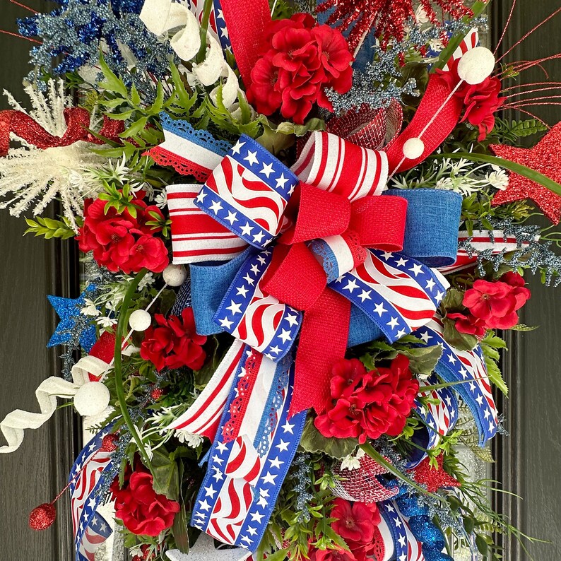 XL Patriotic Swag for Front Door, Patriotic Door Decor, 4th of July
