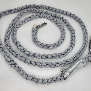 Light Gray Lead Rope Personalized Horse Panic Hook PPM Rope with Leather Swatter