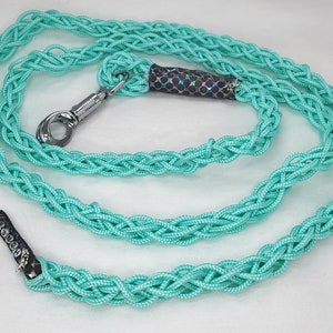Mint green lead rope Personalized horse panic hook PPM rope with leather swatter