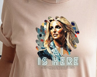 AI IS HERE / Exclusive ai-generated Art T-Shirt/Hoodie/Pullover/Tank Top/Futuristic ai T-Shirt/ai Designs on T-Shirts / Gift for him