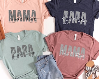 PAPA T Shirt personalisiert | MAMA Tshirt | Geschenk | Vatertag | Geburtstag| Geburt | Dad | Familie | Kinder/ Hoodie /Tank Top / Sweatshirt