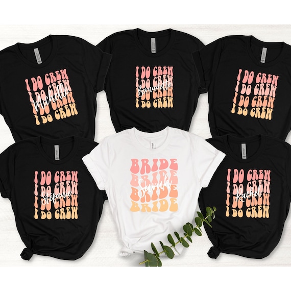 Retro Braut T-Shirt | JGA T-Shirt | Individuelles Junggesellinnenabschieds-Shirt | Vintage Bride Squad Tee | Personalisiertes JGA - T-Shirt