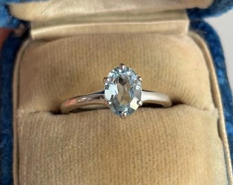 Vintage Aquamarine Ring 14k sz 6