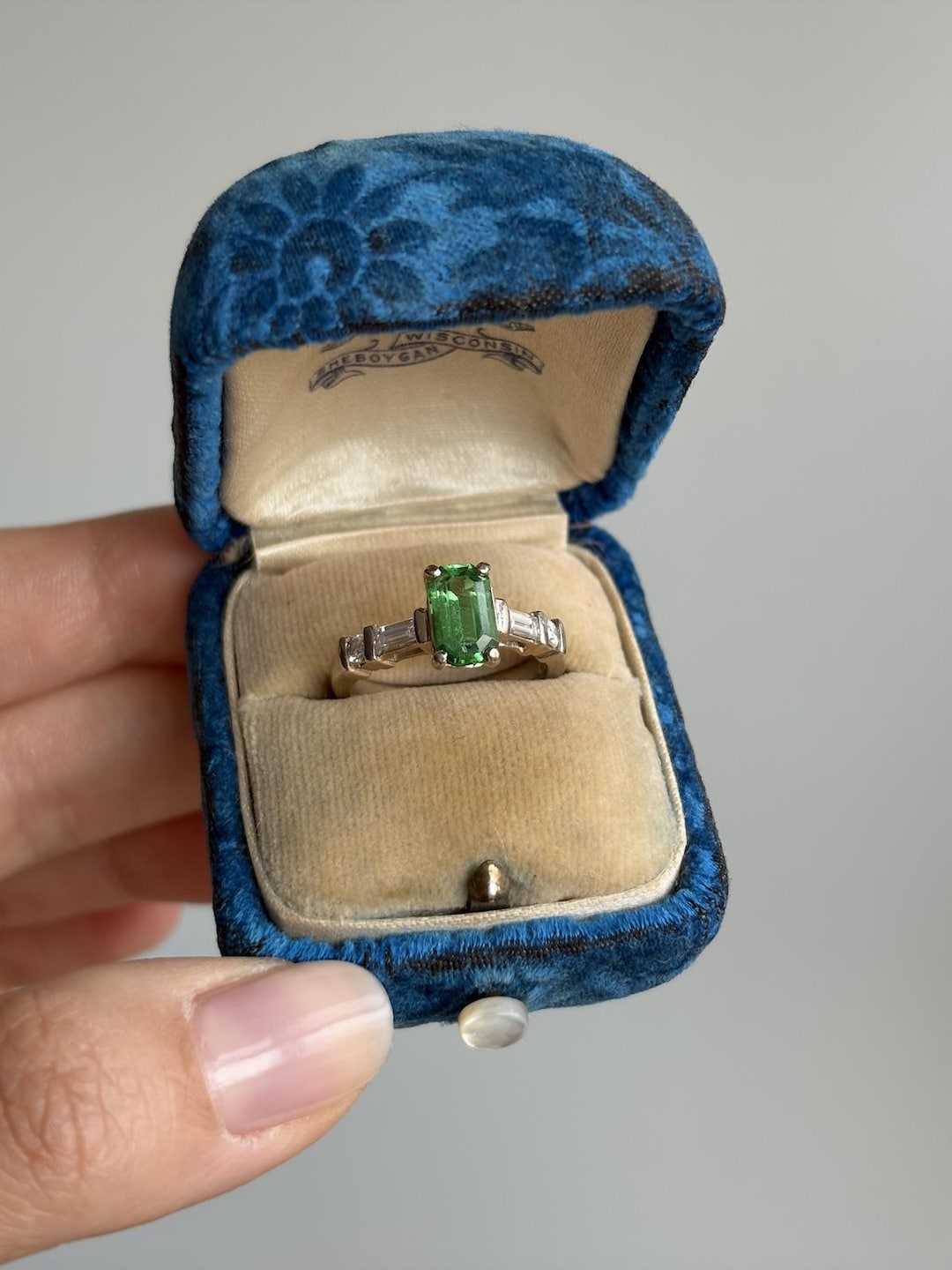 An unusual tsavorite garnet and Diamond ring