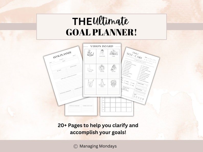 ULTIMATE Goal Planner, Goals Tracker, Goals Planner Printable Bundle ...