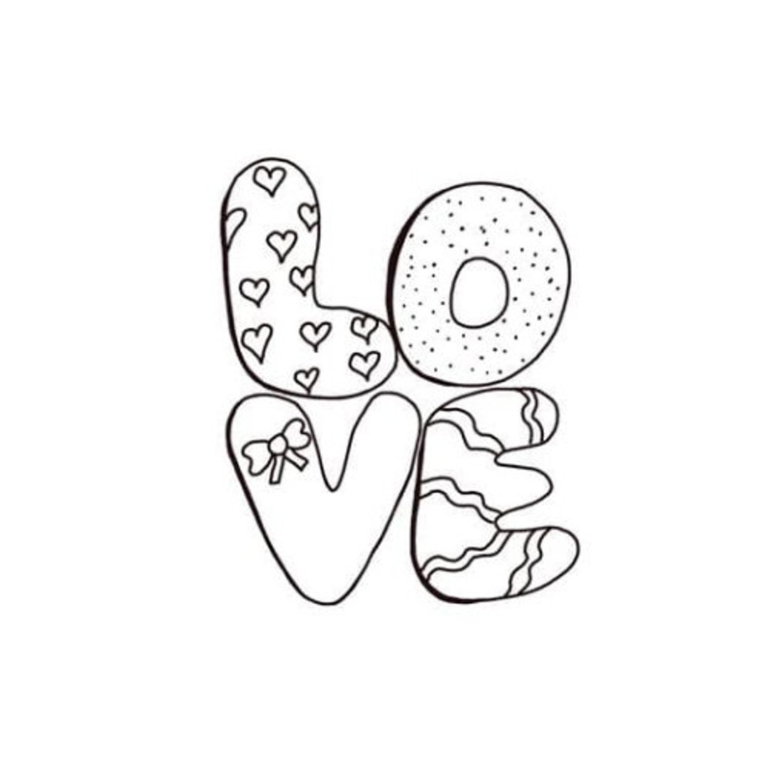 Love, Bubble Letter Love, Valentine Love, Love Digital, Bubble Letter