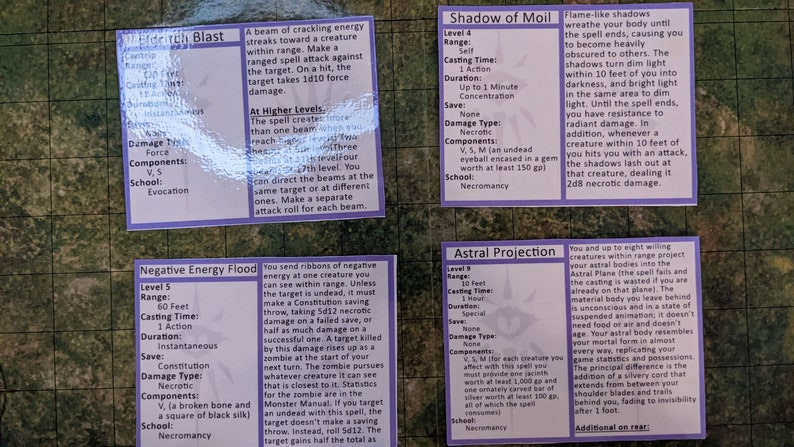 Warlock Spell Cards PDF - Etsy