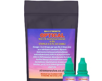 Collirio ottico N-acetilcarnosina 4,5% NAC, flaconcino da 15 ml, confezione da 2, cura degli occhi