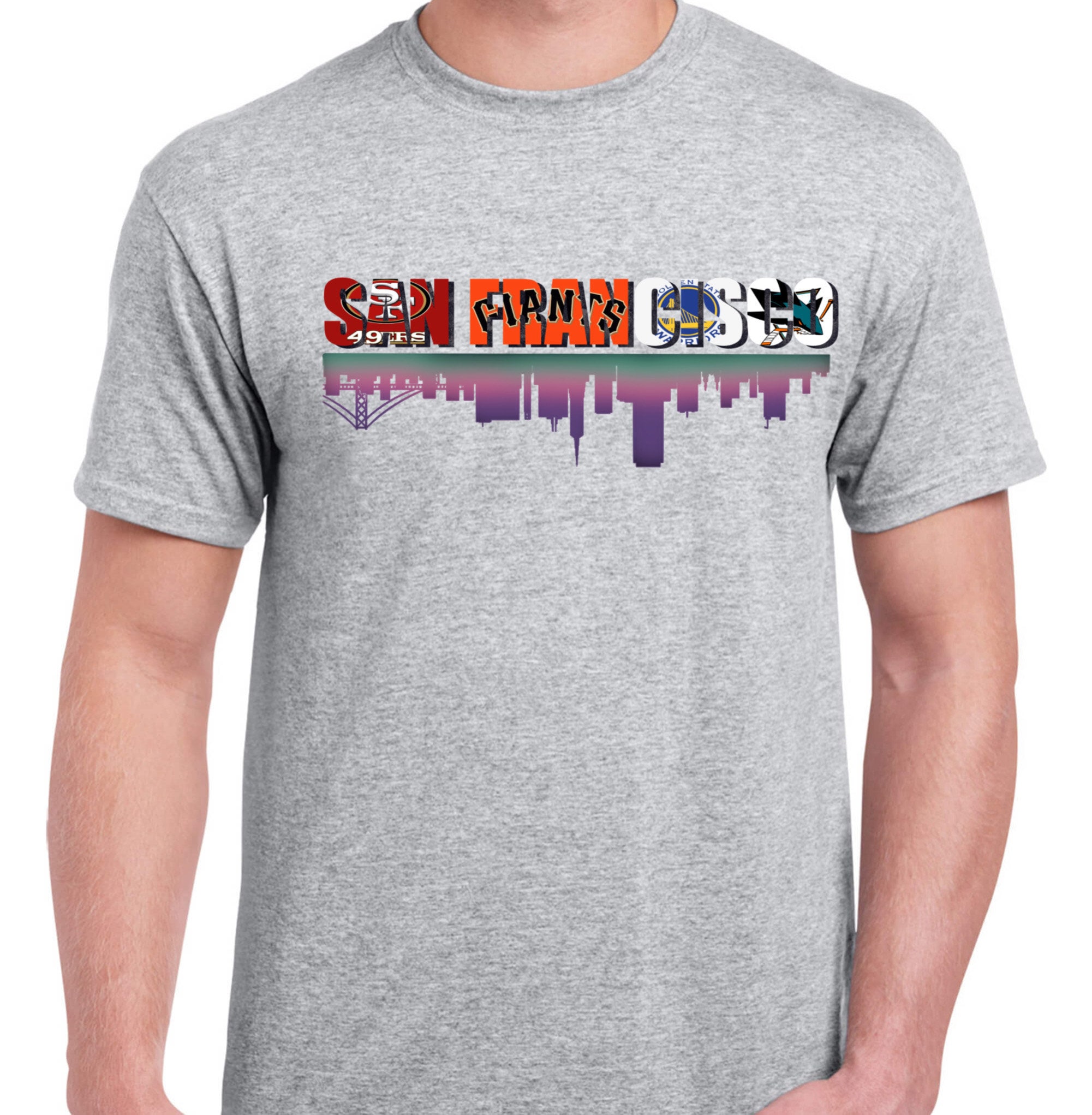 San Francisco Skyline Sports 49ers Sharks Golden State Warriors San Francisco Giants - Etsy