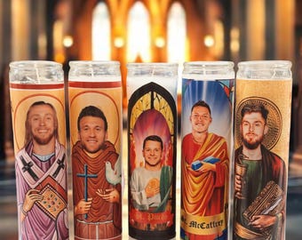 49ers Prayer Candles Set George Kittle, Brock Purdy, Ricky