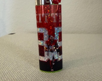 San Francisco George Kittle holographic sticker custom wrapped BIC lighter. Adult gift.