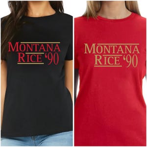 49ers Joe Montana Jerry Rice ‘90s vintage style Tshirt Women’s