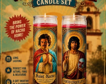 Nacho Libre Candle set. Includes Nacho and Esqueleto.