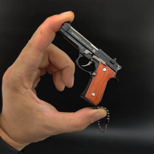 5x PCS Lot - Gold Gun Keychain Pistol Keyring Novelty Big Key Ring Fob  Gifts
