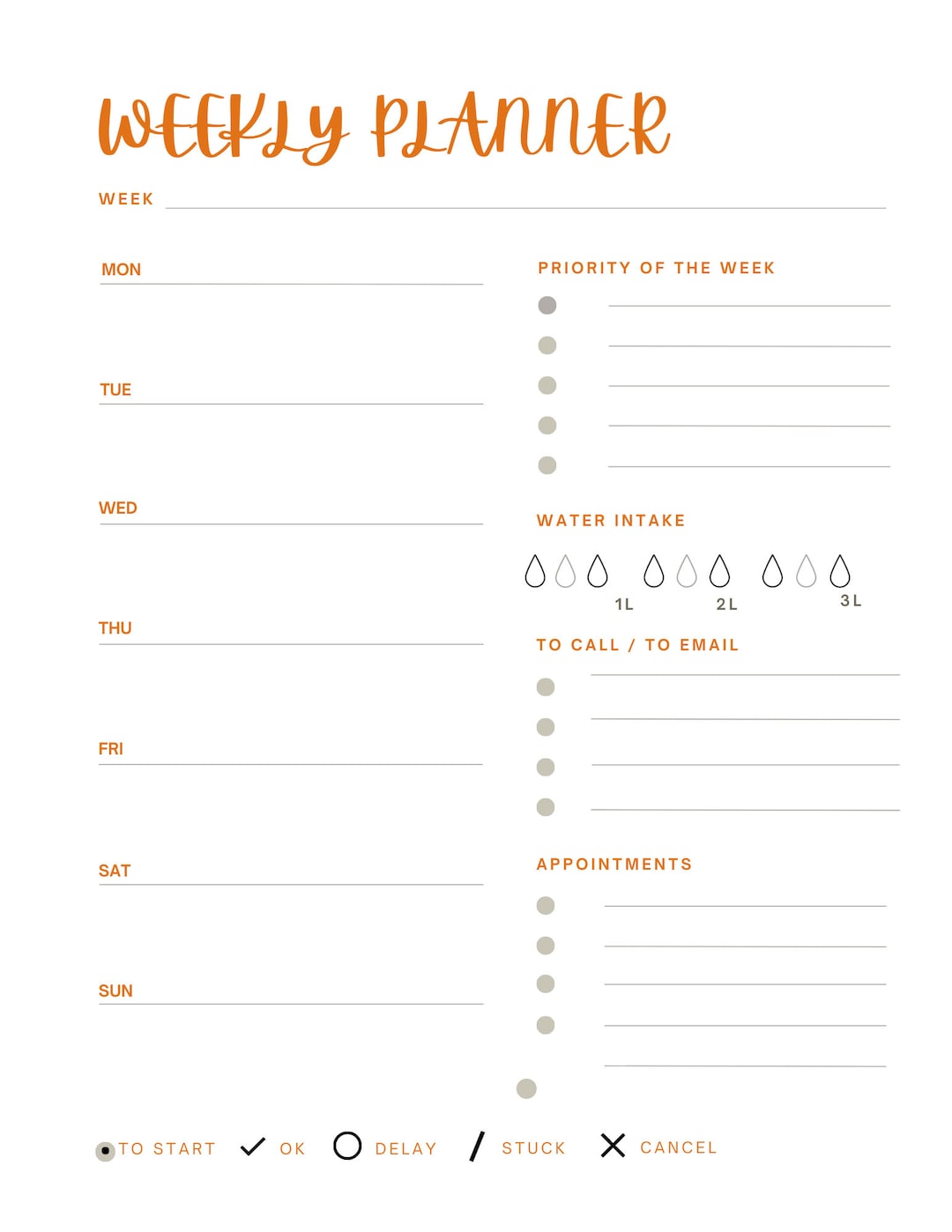 Clementines Printable Planner Templates Etsy
