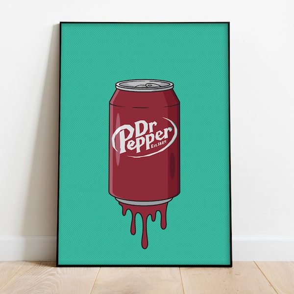 Dr Pepper Soda Art Modern Food Art Printable Wall Art Printable Modern Art Food Wall Decor Food Home Decor For Living Room