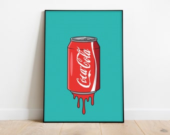 Personalized soda art print digital file last minute valentines day gifts custom wall art