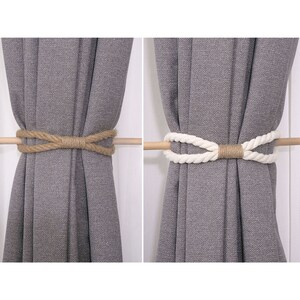 C&C Hexagon Natural Cotton Braided Rope Curtain Tiebacks – 2 Pieces, Handmade
