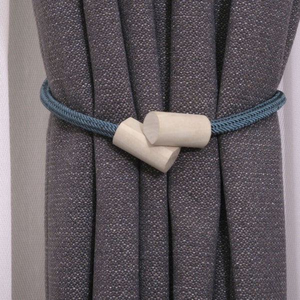 2 Pack Strong Magnetic Curtain Tiebacks, Boho Décoration Draperie Tie Backs, Retenues de rideaux de fenêtre de ferme en bois, cadeau de pendaison de crémaillère