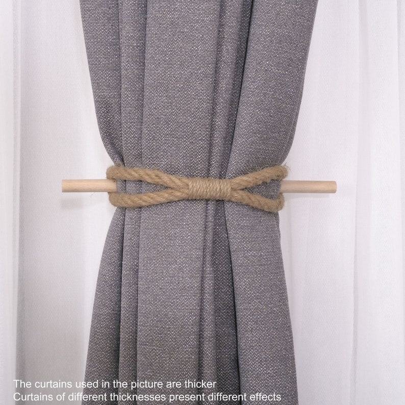 Blulu Attaches Rideaux En Corde Tressée Or - 6 Pièces Avec Crochets - Style Bohème Pour Salon Ou Chambre