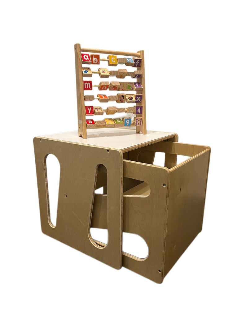 Montessori Cube Chair and Table Set 1 Chair and 1 Table for Kids Table