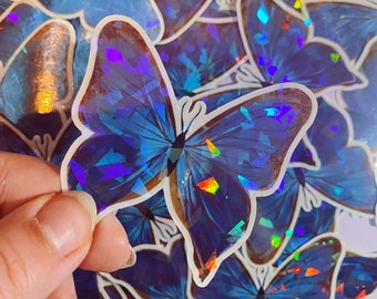 Blue Morpho Holographic Sticker
