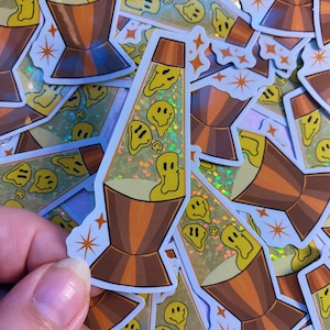 Smiley Face Lava Lamp Glitter Sticker