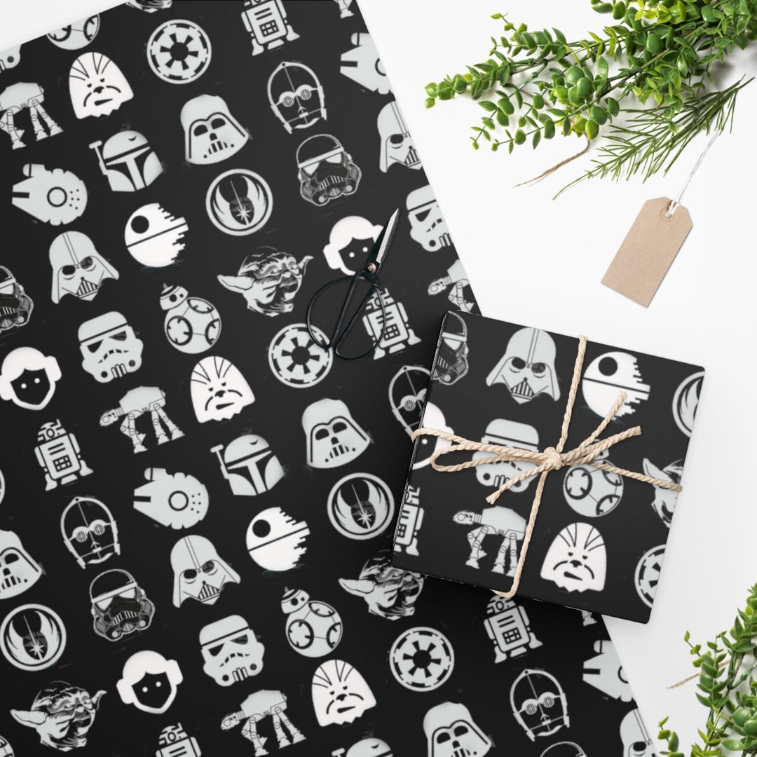 May the Giftgiving Force Be With You Star Wars Wrapping Paper Etsy