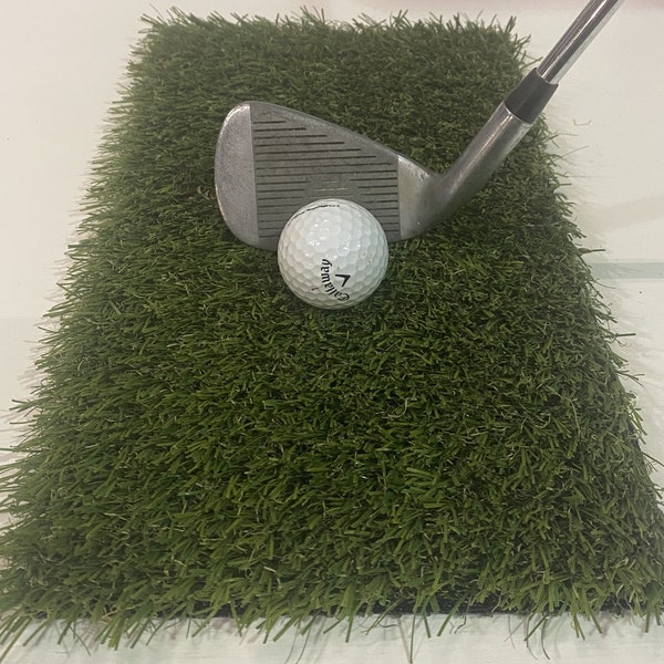 Golf Winter Rules Fairway Mat; Short 26 Millimetre Pile; Artificial Grass Striking Tee Mat; Spring Clip Included