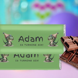 Dinosaur Birthday Party Chocolate Wrappers, Editable and Printable, Customize Birthday
