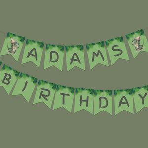 Dinosaur Birthday Party Bunting, Editable, and Printable, Customize Birthday Banner