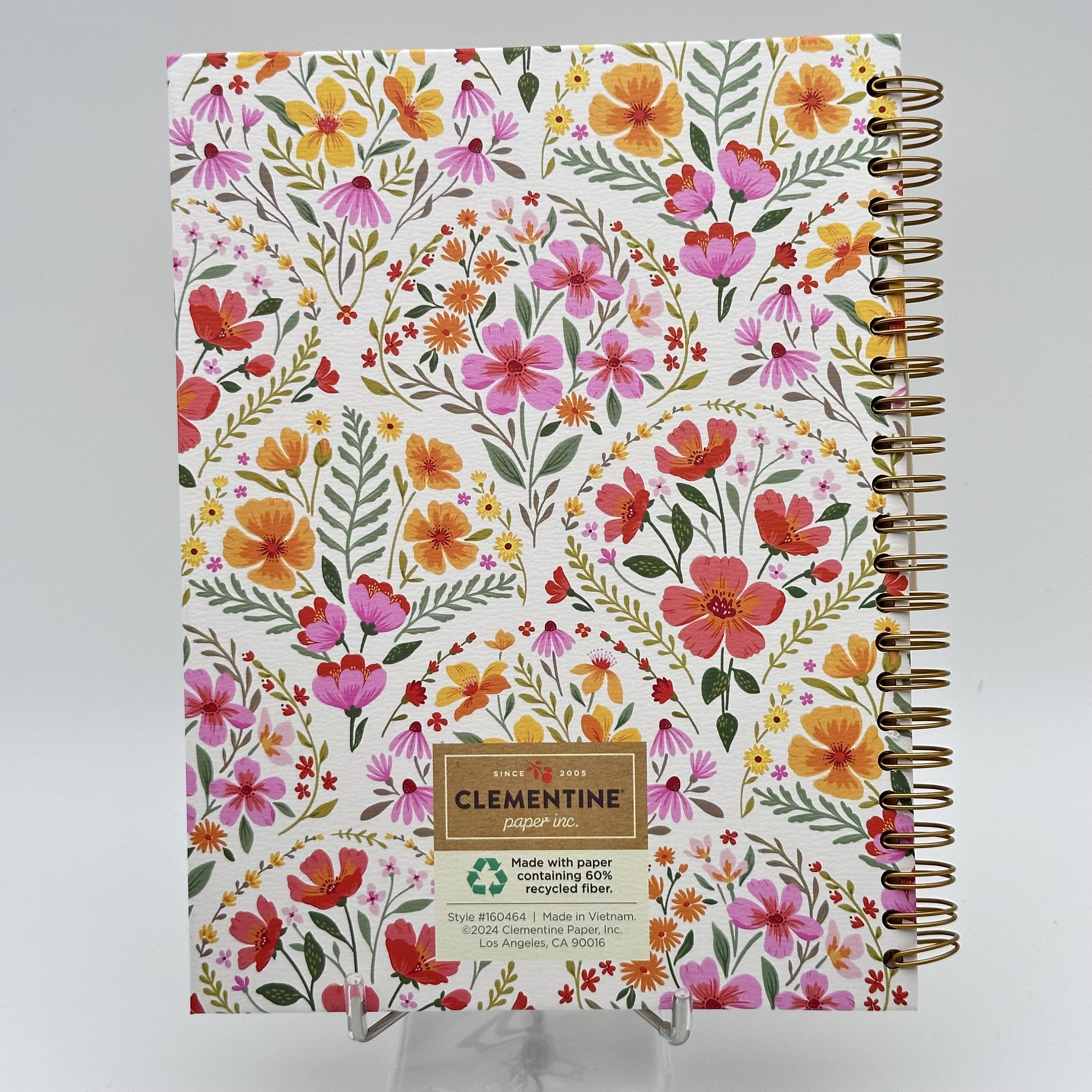 20242025 Clementine Paper Inc. 12 Months Planner Hard Cover flowers