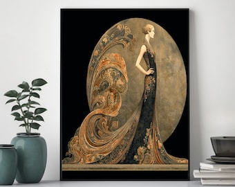 Decoración vintage: socialité estilo Erte, decoración de habitaciones Art Nouveau