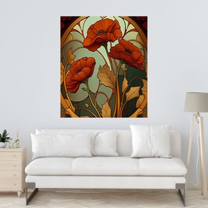Art Nouveau Print Poppies Poppies Flower Prints Vintage Art - Etsy