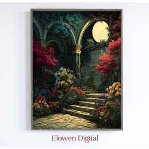 Digital Prints Garden Art,  Garden Decor Art Prints, Art Nouveau Poster Botanical Wall Art