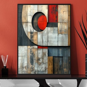 Arte digital Bauhaus, póster de arte abstracto, decoración industrial de arte mural Bauhaus