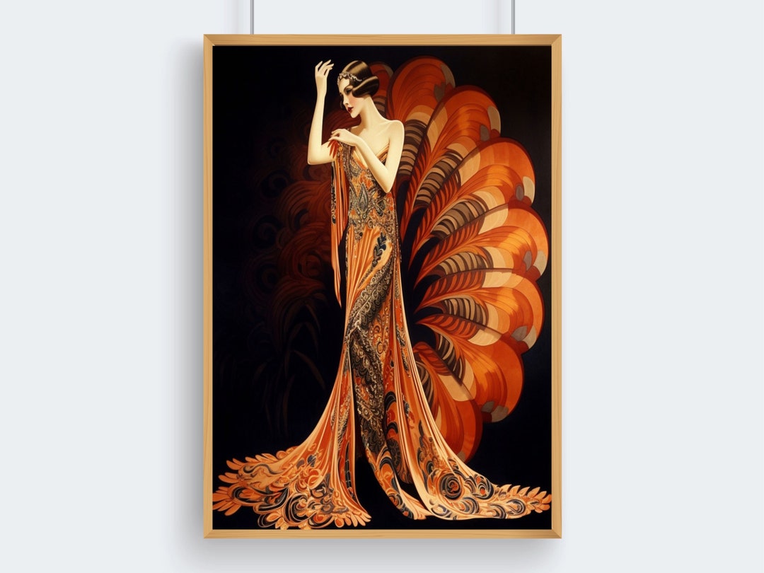 Art Deco Style Erte Print Woman Art Erte Style Art Deco - Etsy