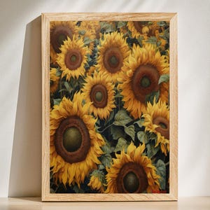 Kitchen Decor Sunflower Art Prints, Sunflower Wall Art, Aesthetic Room Decor Yellow Sunflowers