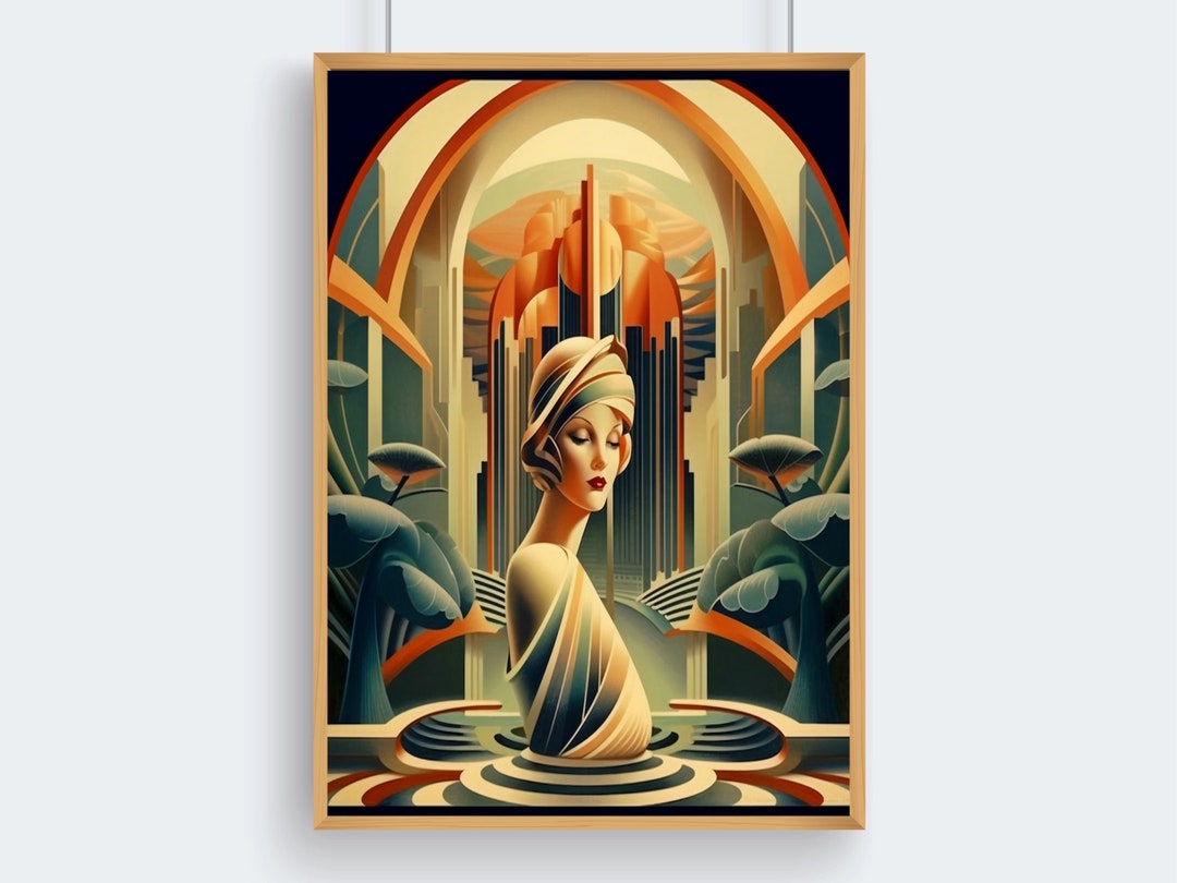 Printable Wall Art Deco Design Print, 1940s Art Deco Style Print, Art ...