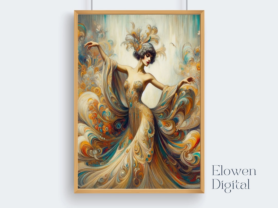Printable Wall Art Deco Style Erte Print, Art Deco Design Print, Art ...